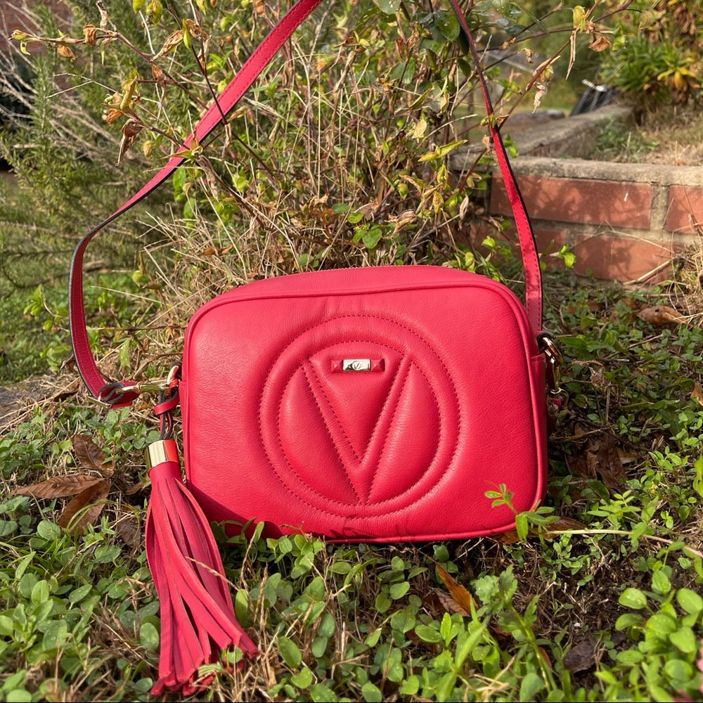 Valentino by Mario Valentino - Red MIA Logo Leather Crossbody Bag